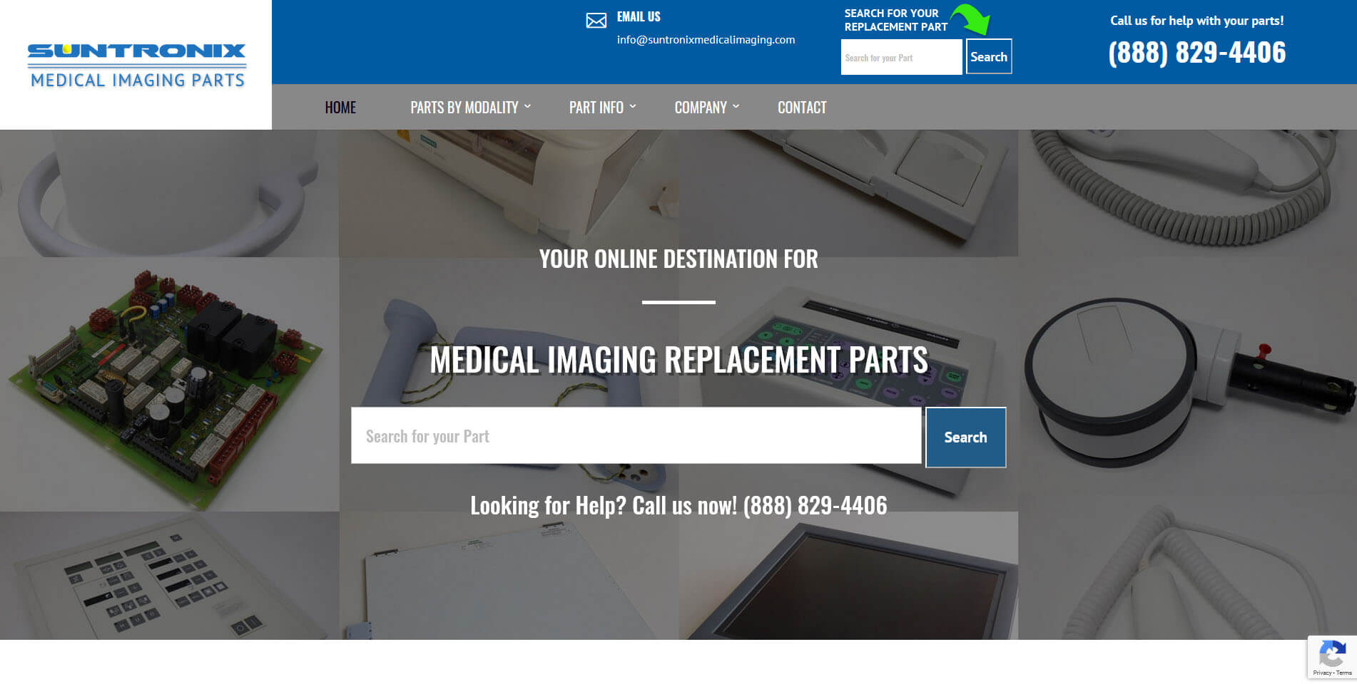 An image of the homepage of Suntronix Medical Imaging, website created by Not Fade Away Marketing