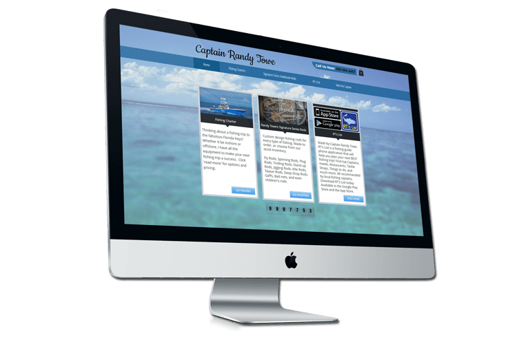 An image of Captain Randy Towe website before our Web Design Florida Keys conversion. 