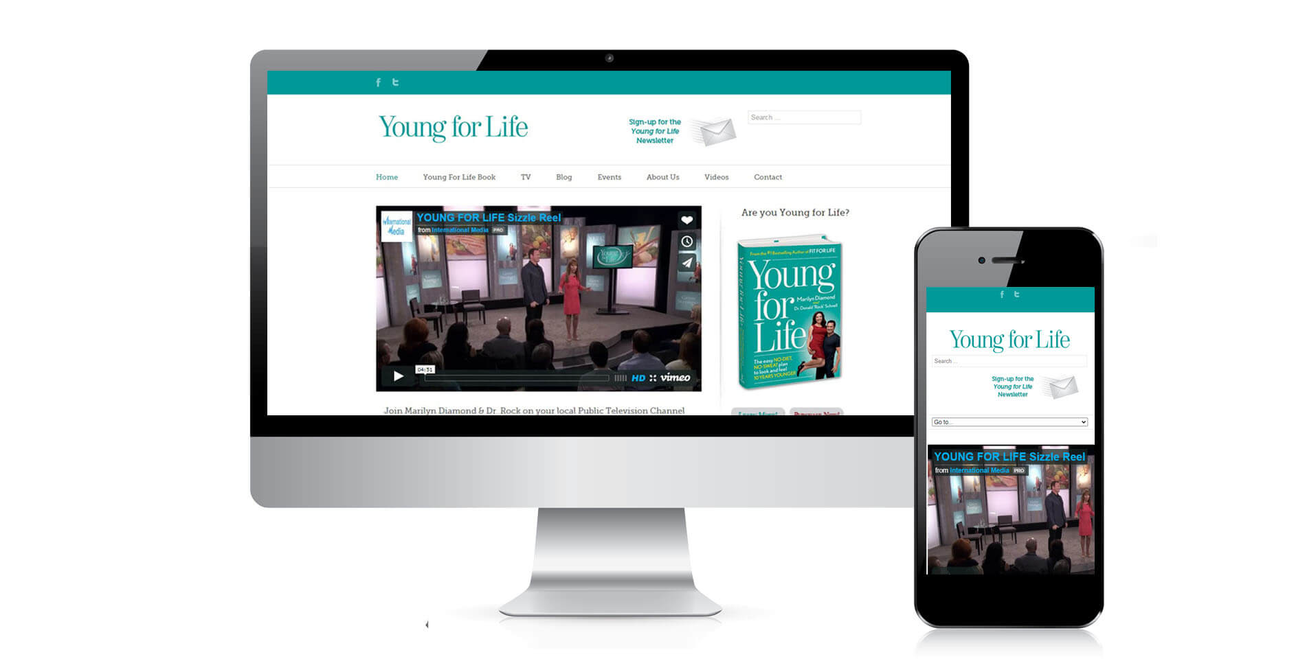An image of the responsive design of Young for Life, website created by Not Fade Away Marketing