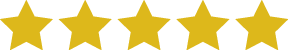 An image of 5 stars that represent that 5 star reviews