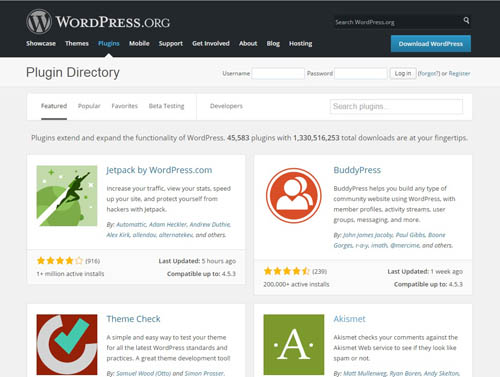 Take advantage of Powerful Plugins from WordPress.org